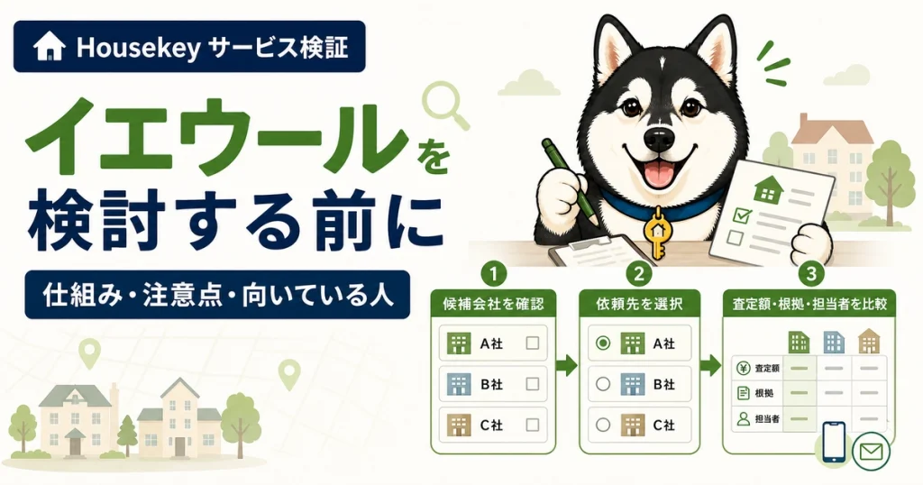 イエウールで査定候補の不動産会社を比較するハウスキー